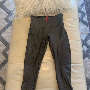 Spanx faux leather Pewter leggings